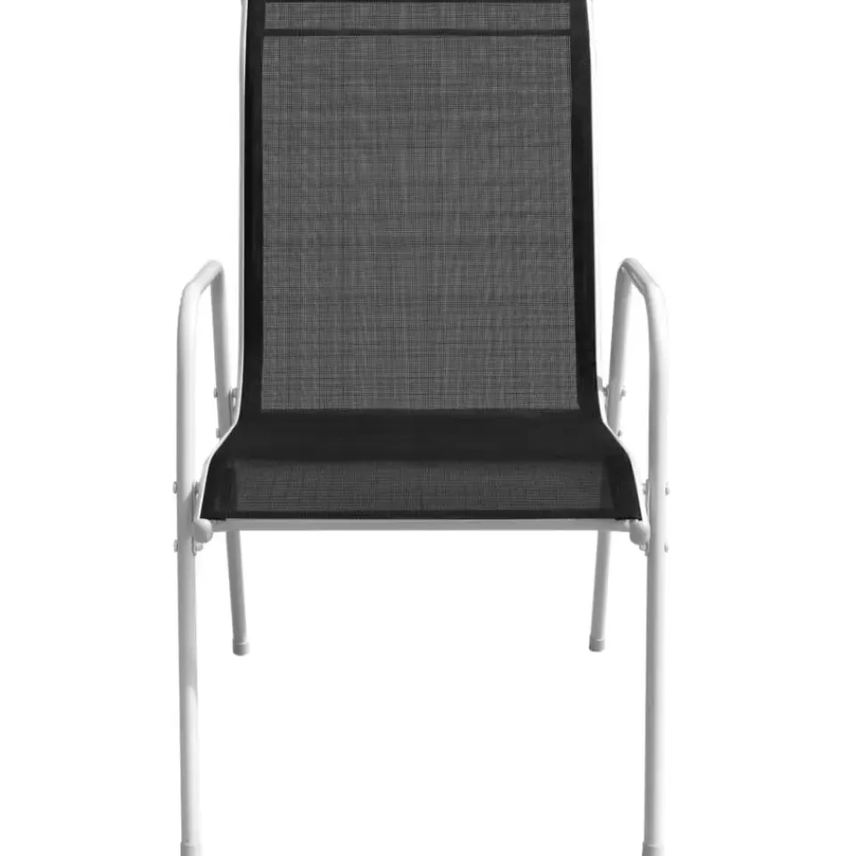 vidaXL - Eethoek Voor Buiten - Zwart - Staal - 3 stuks