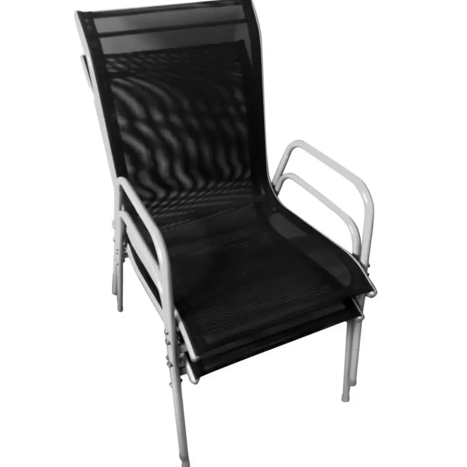 vidaXL - Eethoek Voor Buiten - Zwart - Staal - 3 stuks