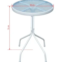 vidaXL - Eethoek Voor Buiten - Zwart - Staal - 3 stuks