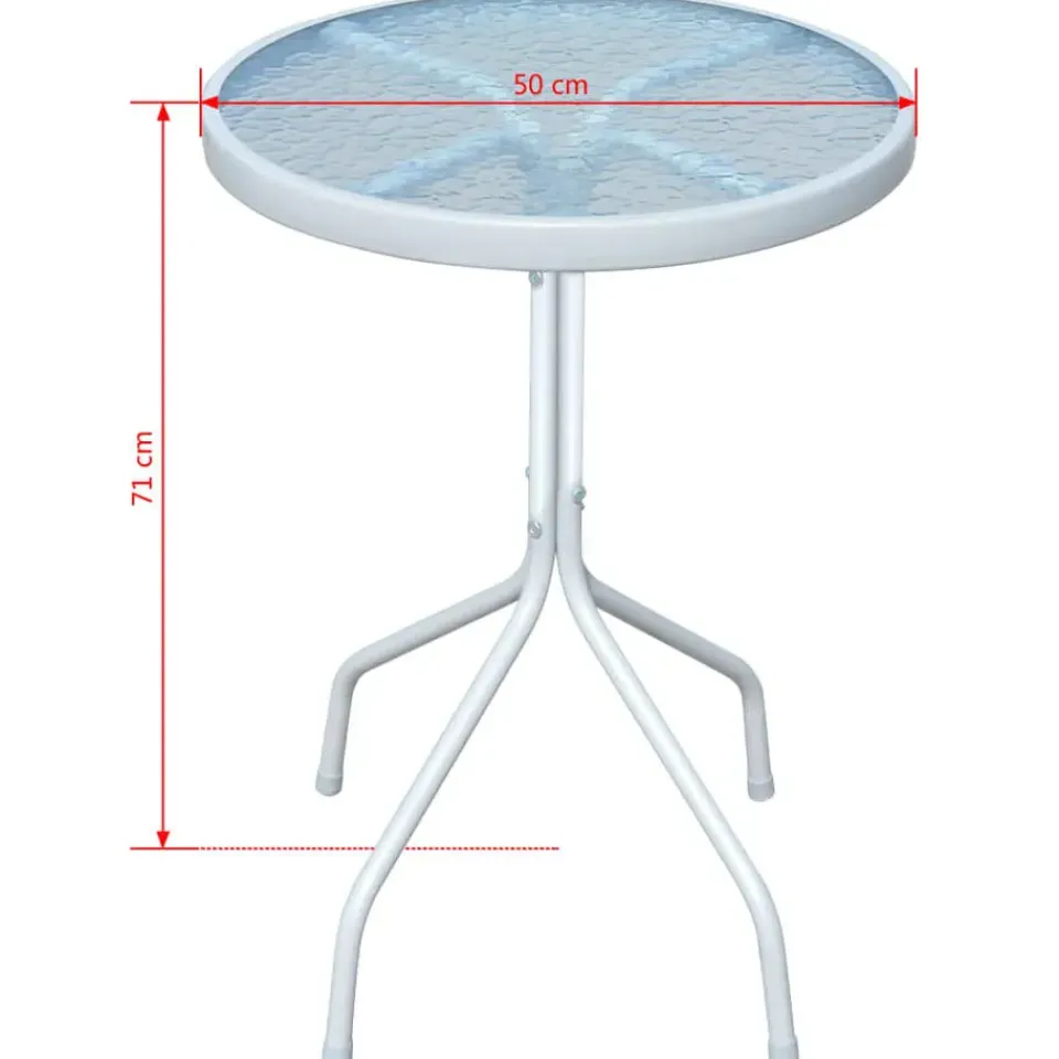 vidaXL - Eethoek Voor Buiten - Zwart - Staal - 3 stuks