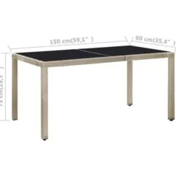 vidaXL - Eethoek Voor Buiten - Beige - Poly rattan - 150 cm tafellengte Outlet