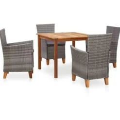 vidaXL - Eethoek Voor Buiten - Grijs - Poly rattan Discount