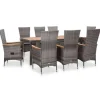 vidaXL - Eethoek Voor Buiten - Grijs - Poly rattan Outlet