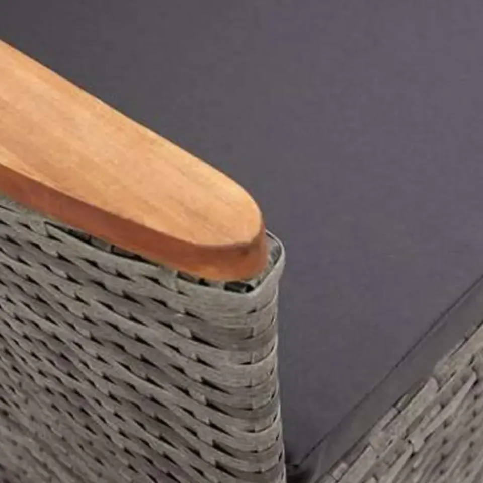 vidaXL - Eethoek Voor Buiten - Grijs - Poly rattan Outlet