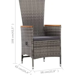 vidaXL - Eethoek Voor Buiten - Grijs - Poly rattan Outlet