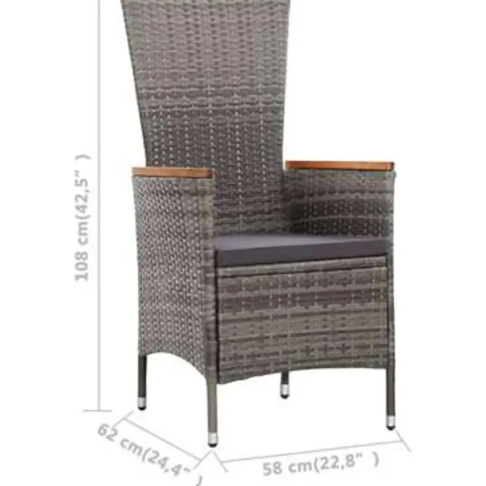 vidaXL - Eethoek Voor Buiten - Grijs - Poly rattan Outlet