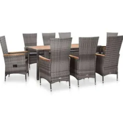 vidaXL - Eethoek Voor Buiten - Grijs - Poly rattan Outlet