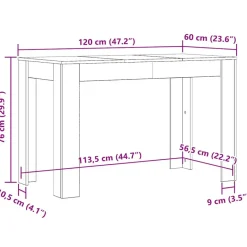 vidaXL - Eettafel - Bruin - Bewerkt hout Online