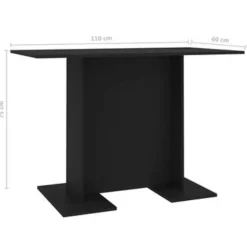 vidaXL - Eettafel - Zwart - Bewerkt hout Sale