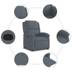 vidaXL - Fauteuil - Grijs - Fluweel Clearance