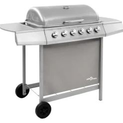 vidaXL - Gasbarbecue-grill - Zilver - Staal Discount