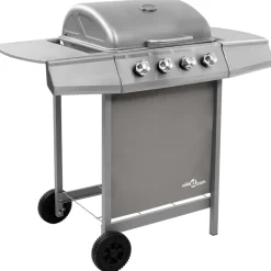 vidaXL - Gasbarbecue-grill - Zilver - Staal Clearance