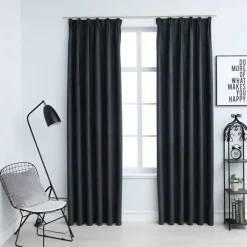 vidaXL - Gordijn - Antraciet - Stof - 140 x 245 cm - 2 stuks New