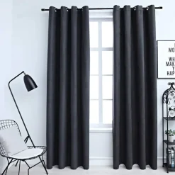 vidaXL - Gordijn - Antraciet - Stof - 140 x 175 cm Outlet