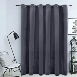 vidaXL - Gordijn - Antraciet - Fluweel Sale