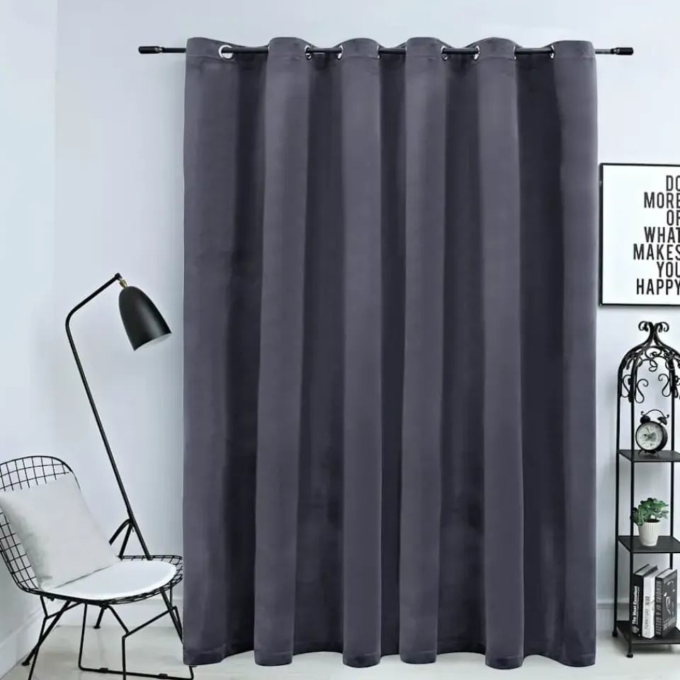 vidaXL - Gordijn - Antraciet - Fluweel Sale