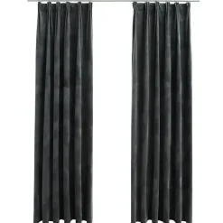 vidaXL - Gordijn - Antraciet - Fluweel - 140 x 175 cm - 2 stuks Hot