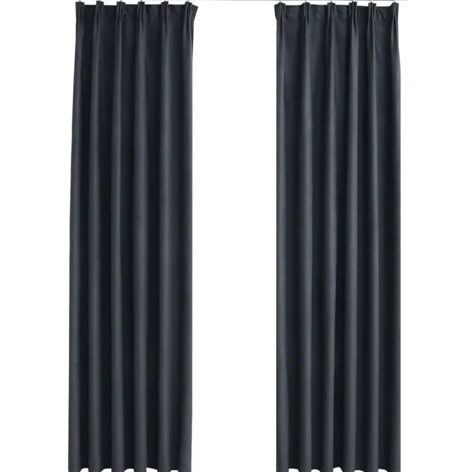 vidaXL - Gordijn - Antraciet - Stof - 140 x 225 cm - 2 stuks Online