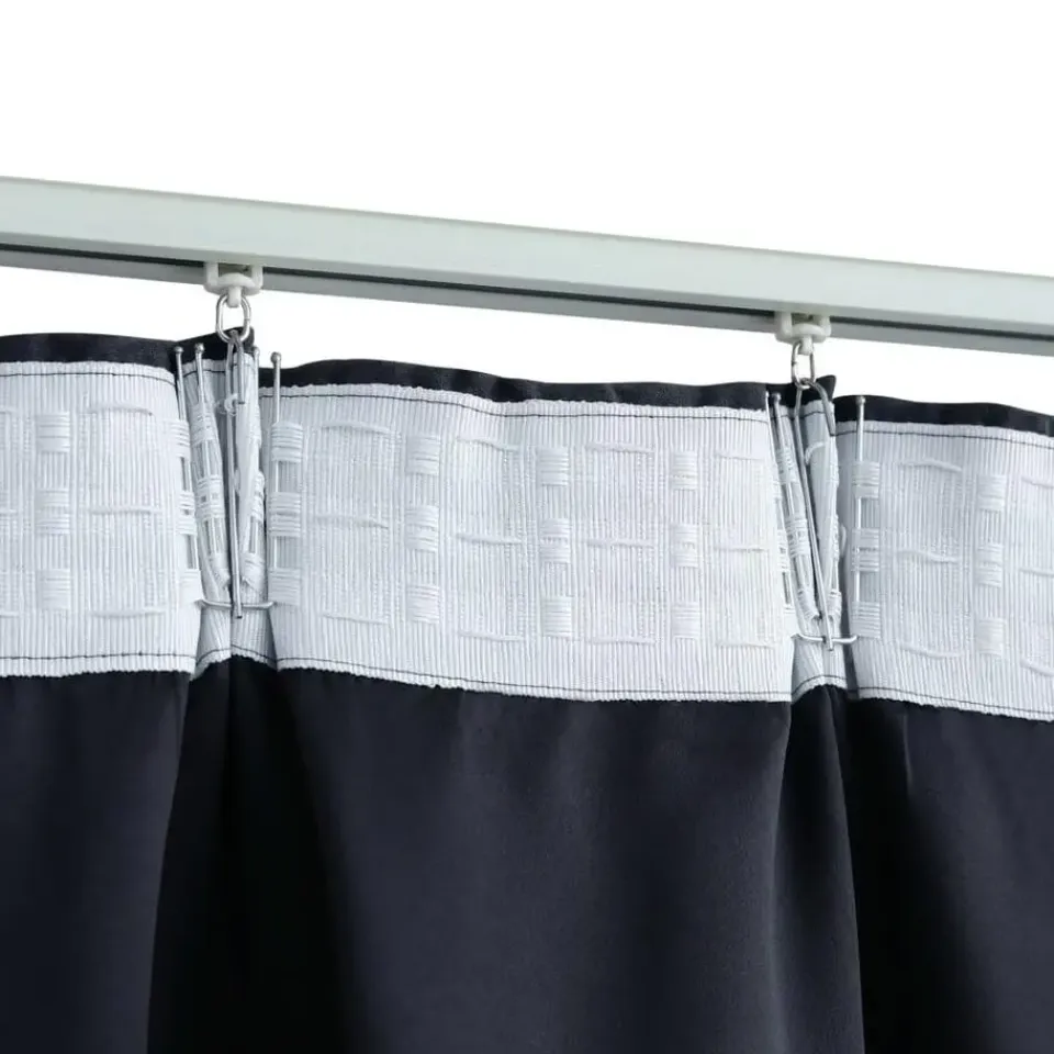 vidaXL - Gordijn - Antraciet - Stof - 140 x 225 cm - 2 stuks Online