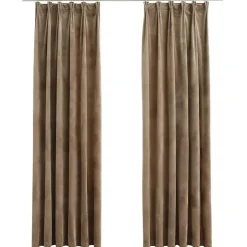 vidaXL - Gordijn - Beige - Fluweel - 140 x 225 cm - 2 stuks Sale