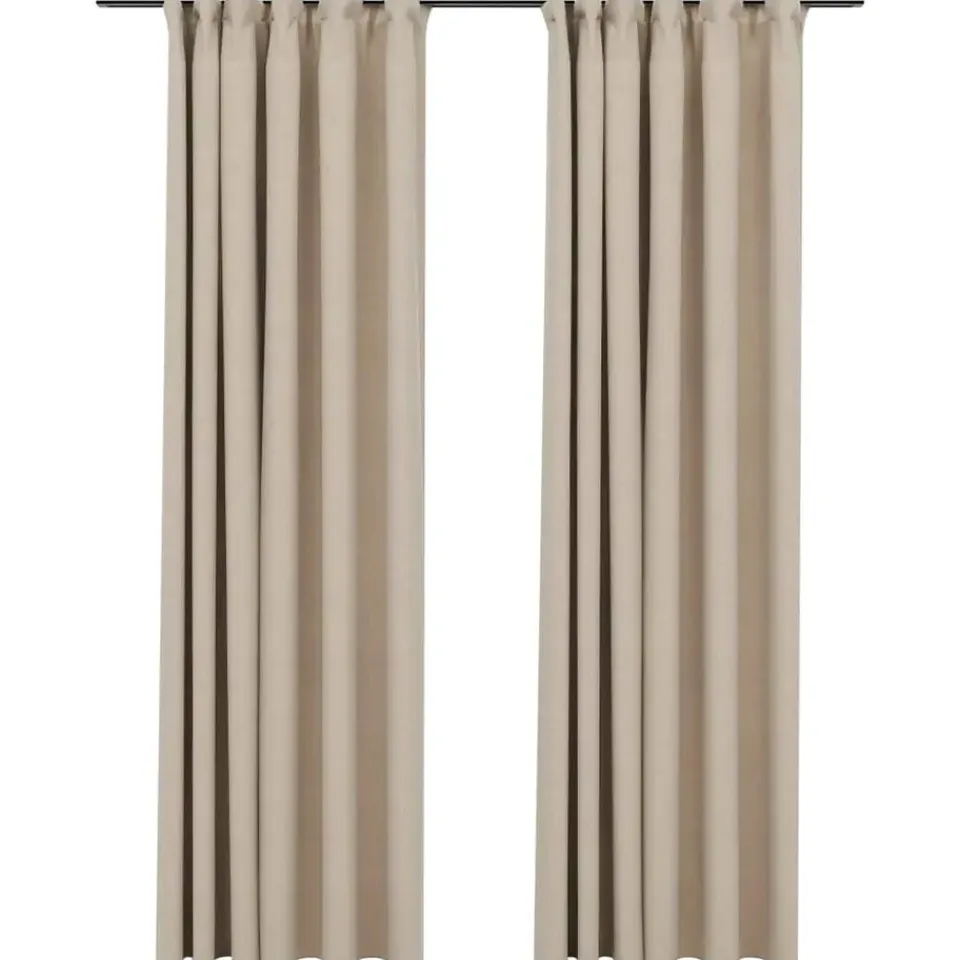 vidaXL - Gordijn - Beige - Stof - 140 x 245 cm - 2 stuks Outlet
