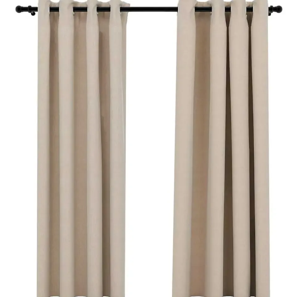 vidaXL - Gordijn - Beige - Stof - 140 x 175 cm - 2 stuks New