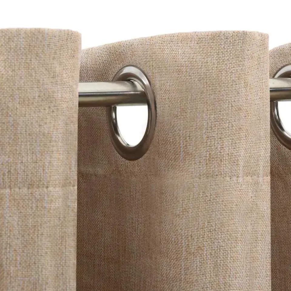 vidaXL - Gordijn - Beige - Stof - 140 x 175 cm - 2 stuks New