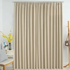 vidaXL - Gordijn - Beige - Stof Best