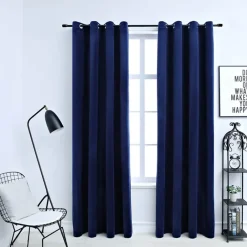 vidaXL - Gordijn - Blauw - Fluweel - 140 x 225 cm - 2 stuks Outlet