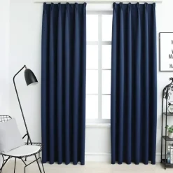 vidaXL - Gordijn - Blauw - Stof - 140 x 225 cm Outlet