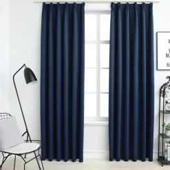 vidaXL - Gordijn - Blauw - Stof - 140 x 175 cm Outlet