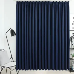 vidaXL - Gordijn - Blauw - Stof New