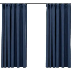 vidaXL - Gordijn - Blauw - Stof - 140 x 175 cm - 2 stuks Clearance