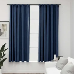 vidaXL - Gordijn - Blauw - Stof - 140 x 175 cm - 2 stuks Clearance