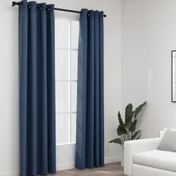 vidaXL - Gordijn - Blauw - Stof - 140 x 225 cm - 2 stuks Outlet