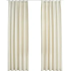 vidaXL - Gordijn - Crème - Fluweel - 140 x 225 cm - 2 stuks Outlet