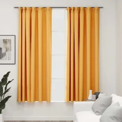 vidaXL - Gordijn - Geel - Stof - 140 x 175 cm - 2 stuks Clearance