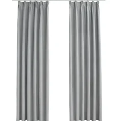 vidaXL - Gordijn - Grijs - Stof - 140 x 225 cm - 2 stuks Online