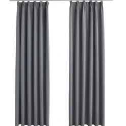 vidaXL - Gordijn - Grijs - Stof - 140 x 245 cm Sale