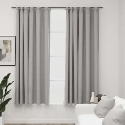 vidaXL - Gordijn - Grijs - Stof - 140 x 175 cm - 2 stuks