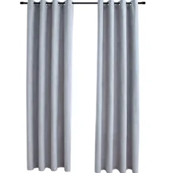 vidaXL - Gordijn - Grijs - Stof - 140 x 175 cm - 2 stuks New