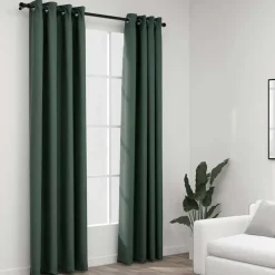 vidaXL - Gordijn - Groen - Stof - 140 x 245 cm - 2 stuks Best