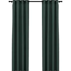 vidaXL - Gordijn - Groen - Stof - 140 x 225 cm - 2 stuks Online