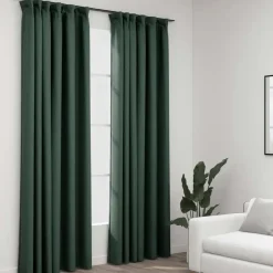 vidaXL - Gordijn - Groen - Stof - 140 x 245 cm - 2 stuks Outlet