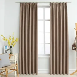 vidaXL - Gordijn - Taupe - Stof - 140 x 245 cm - 2 stuks Best