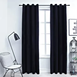 vidaXL - Gordijn - Zwart - Fluweel - 140 x 245 cm - 2 stuks Online