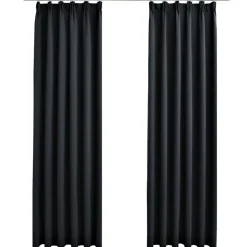 vidaXL - Gordijn - Zwart - Stof - 140 x 245 cm Online