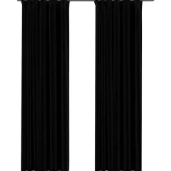 vidaXL - Gordijn - Zwart - Stof - 140 x 225 cm - 2 stuks New