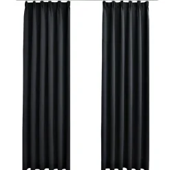 vidaXL - Gordijn - Zwart - Stof - 140 x 225 cm Online