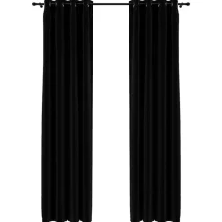 vidaXL - Gordijn - Zwart - Stof - 140 x 225 cm - 2 stuks Discount